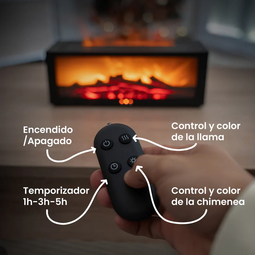 Humidificador Estilo Chimenea con Función Aromática.